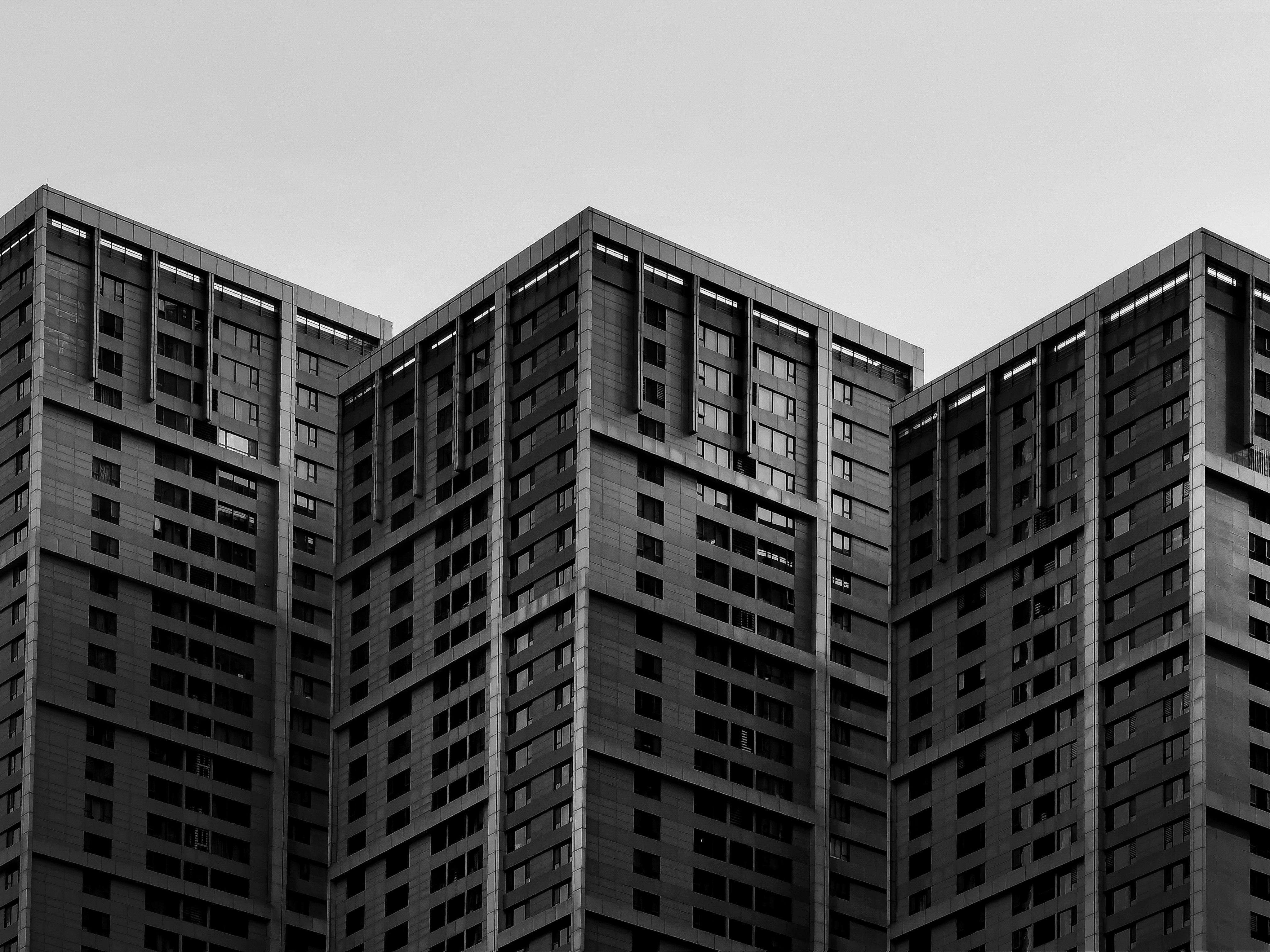 black and white concrete building